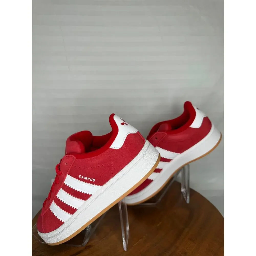 Adidas Campus 00s Kids Size 2 Red White Suede Sneakers NW